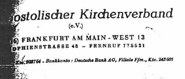 Briefkopf des Neuapostolischen Kirchenverbands e.V.